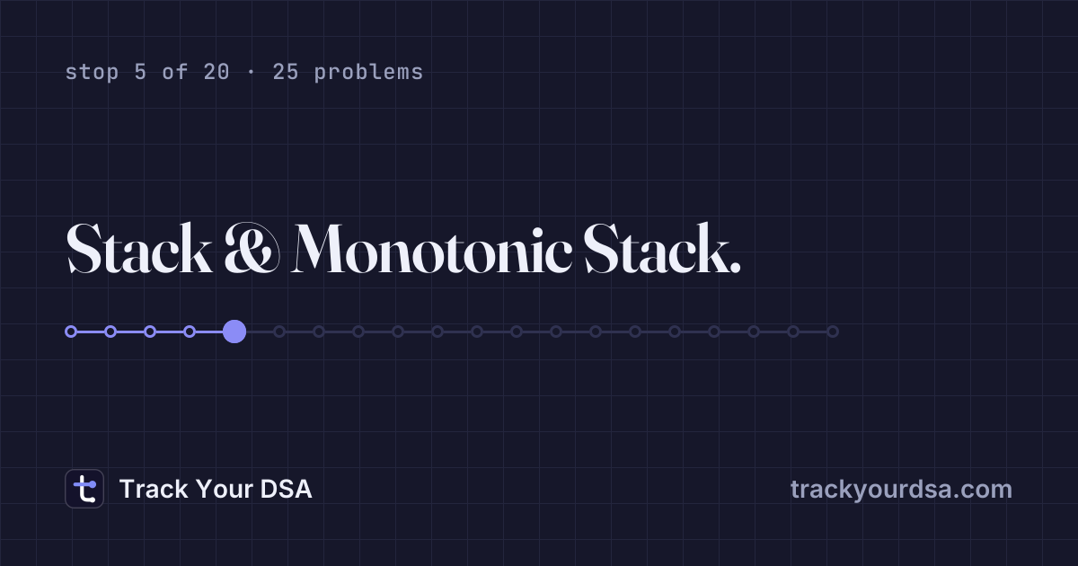 Stack & Monotonic Stack: 25 must-solve problems · Track Your DSA